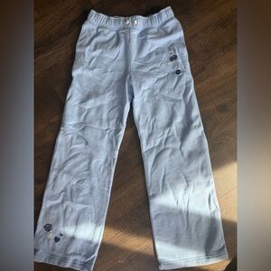 abercrombie kids Light Blue Sweatpants with Heart & Rose Details